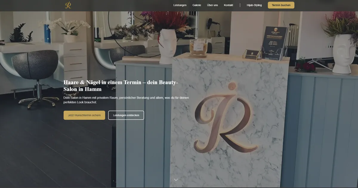 Screenshot: Digitaler Auftritt: Hair and Beauty Hamm